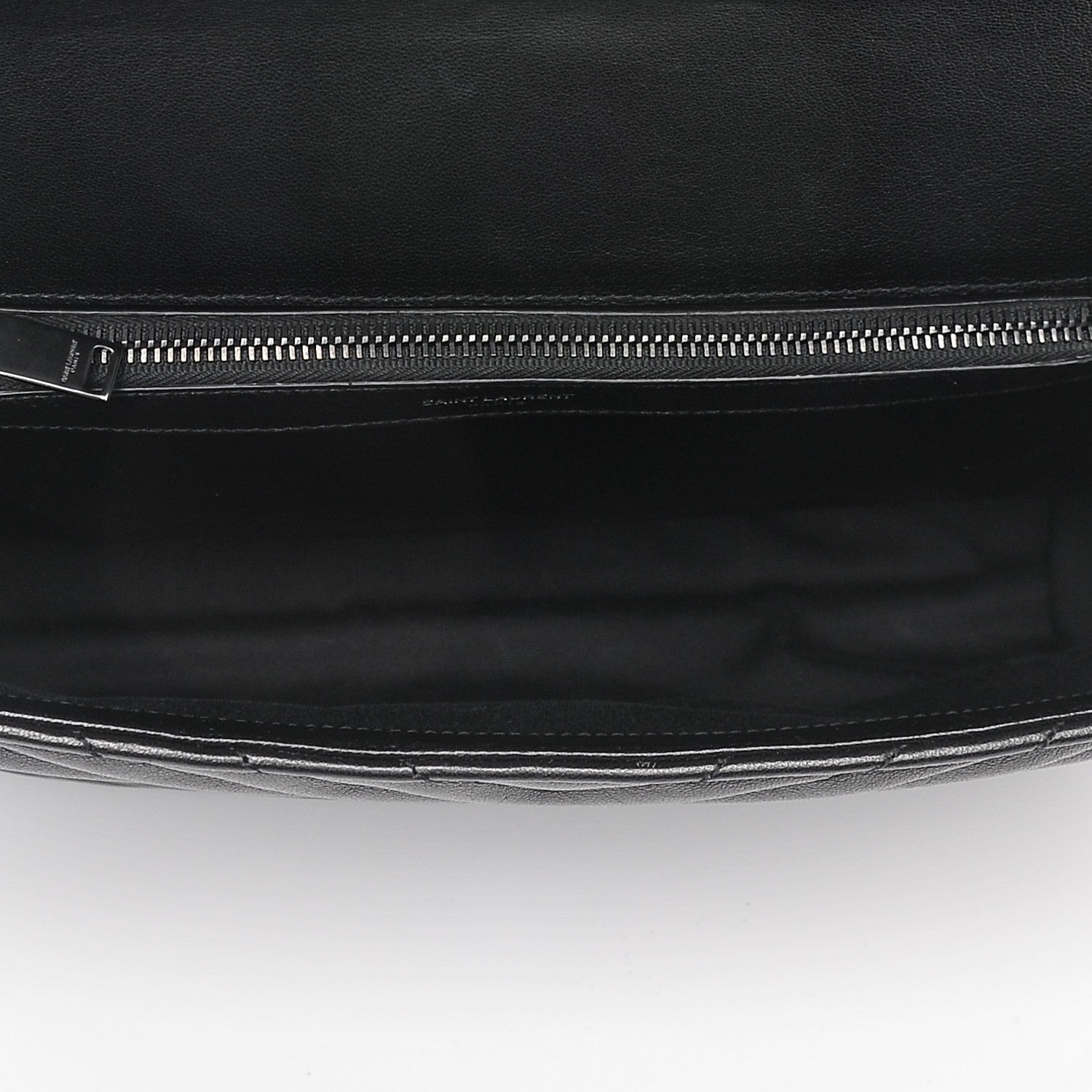 Saint Laurent Sheepskin Matelasse Chevron Monogram Monochrome Large College Satchel Black 5 of 6