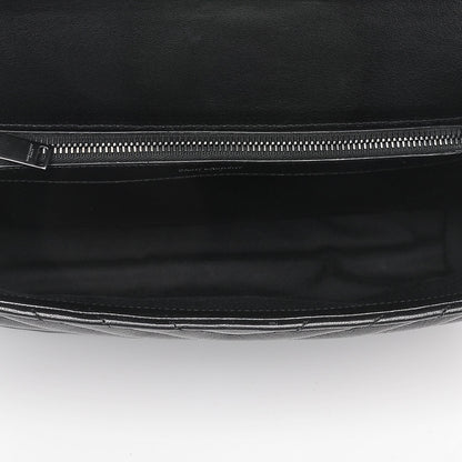 Saint Laurent Sheepskin Matelasse Chevron Monogram Monochrome Large College Satchel Black 5 of 6