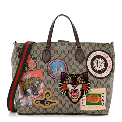 Gucci Soft GG Supreme Monogram Courrier Medium Crossbody Tote Beige New Acero 1 of 10