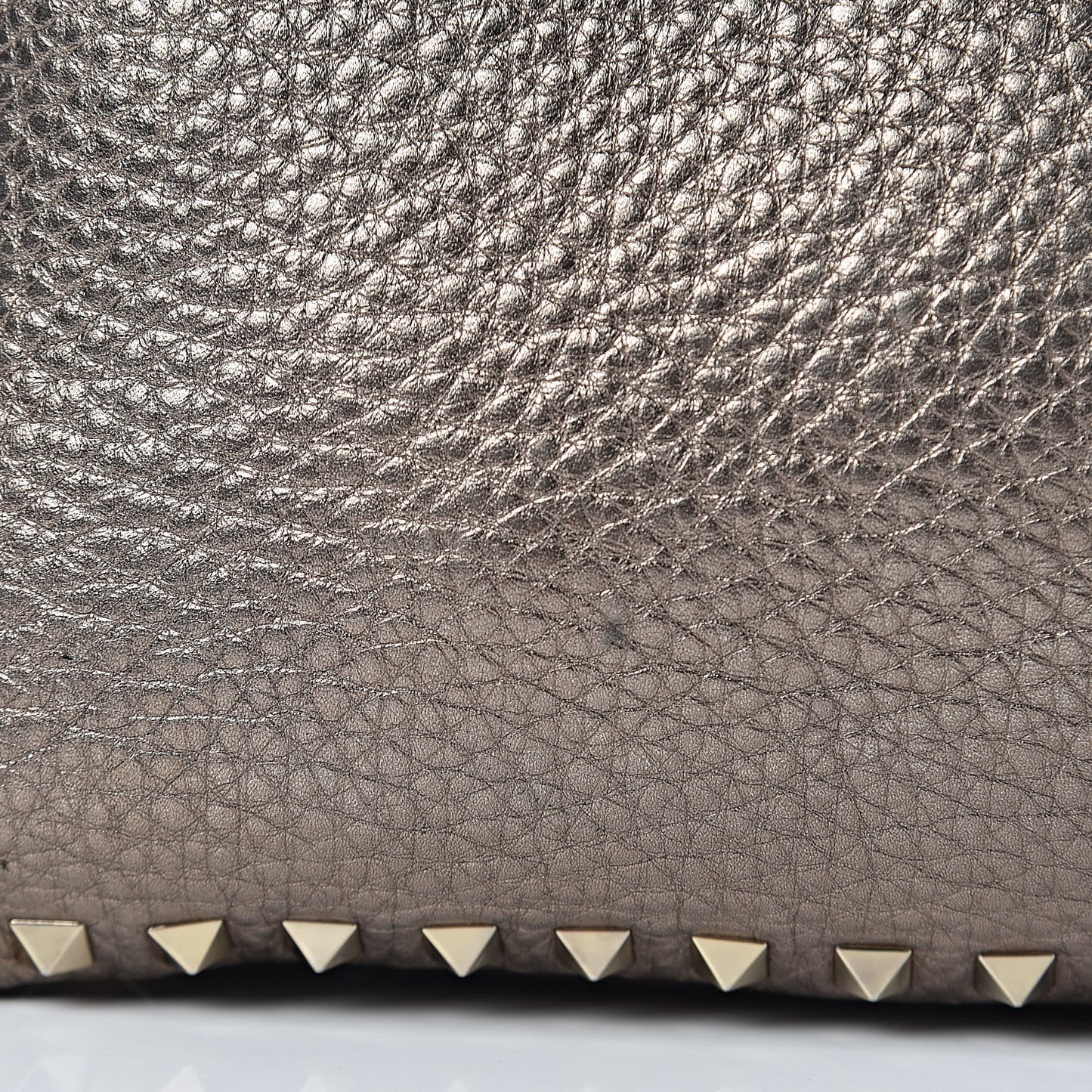 Metallic Alce Printed Calfskin Medium Rockstud Tote Sasso