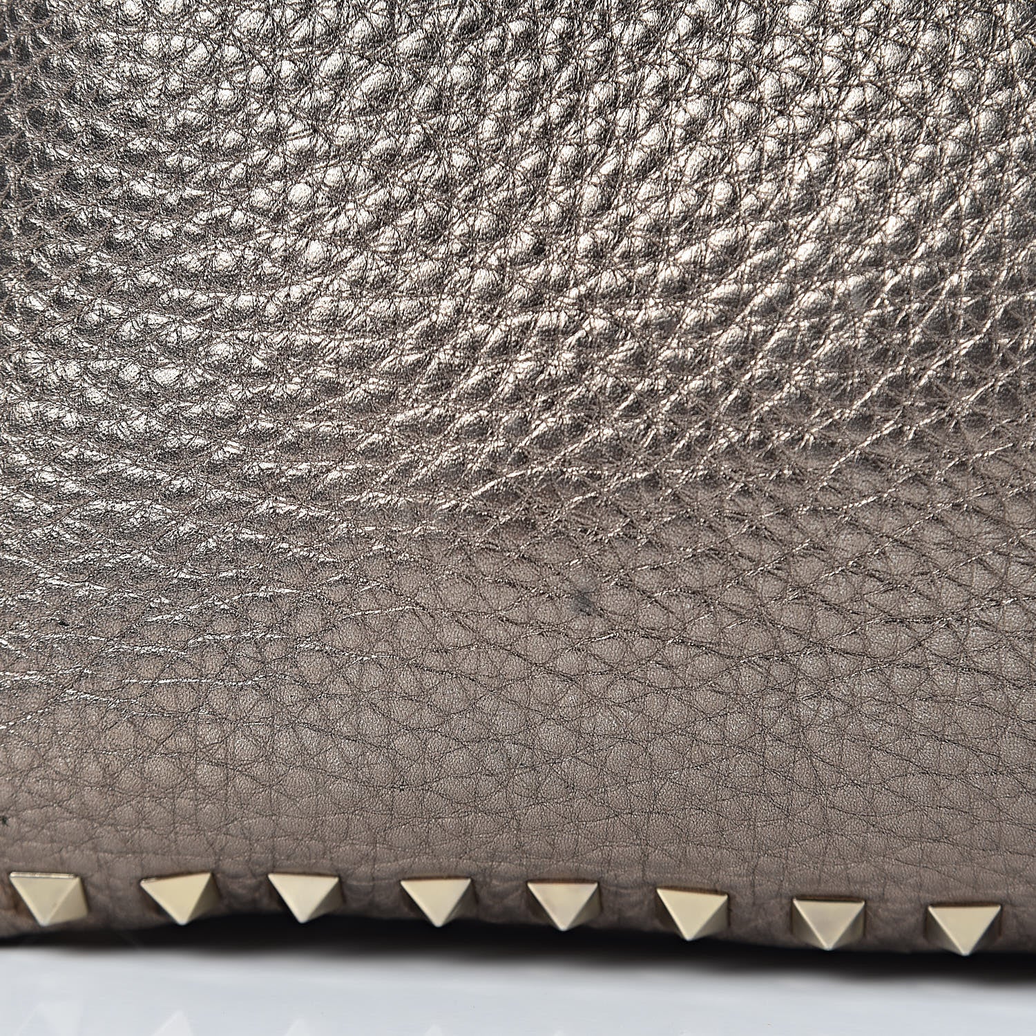 Valentino Garavani Metallic Alce Printed Calfskin Medium Rockstud Tote Sasso 10 of 14