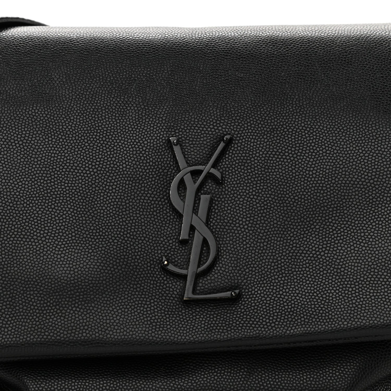 Saint Laurent Grain De Poudre Medium West Hollywood Monogram Fold-Over Black 8 of 13