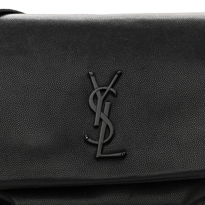 Saint Laurent Grain De Poudre Medium West Hollywood Monogram Fold-Over Black 8 of 13