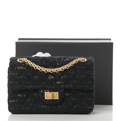 Chanel Tweed Quilted Mini 2.55 Reissue Flap Black Gold Navy 11 of 11