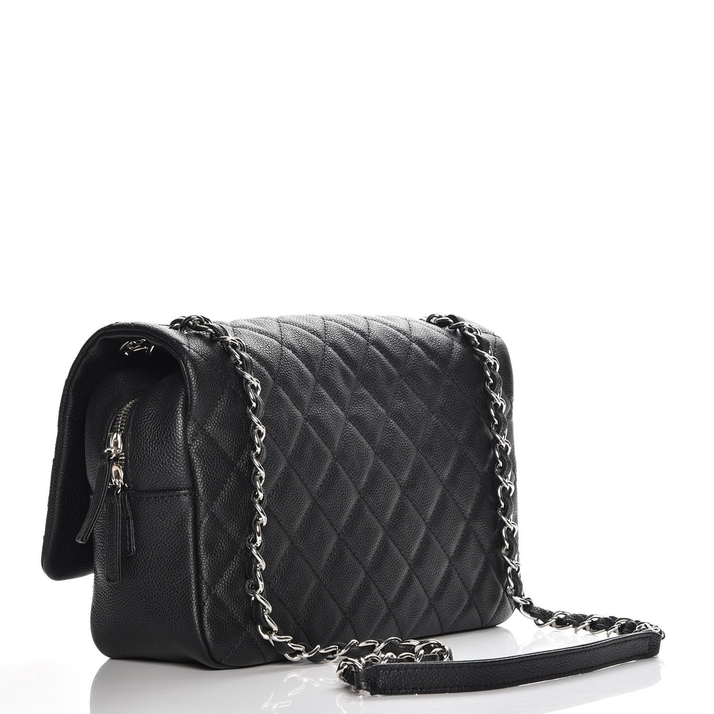 Caviar Quilted Jumbo Easy Flap Black