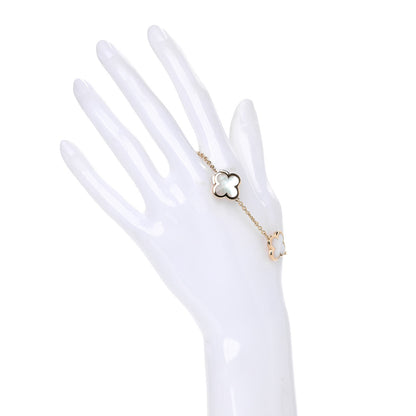 Van Cleef & Arpels 18K Yellow Gold Mother of Pearl 4 Motifs Pure Alhambra Bracelet 2 of 7