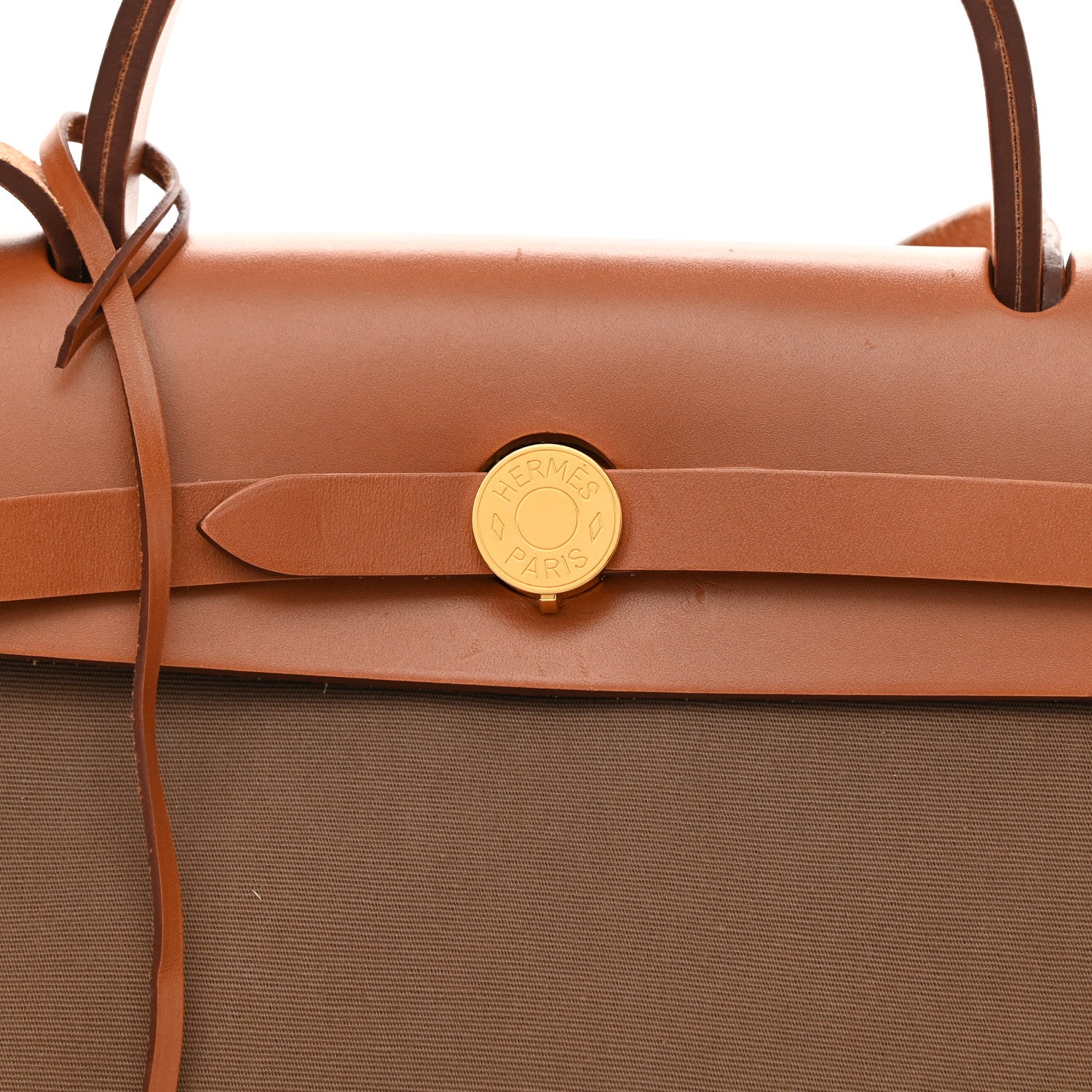Hermes Vache Hunter Toile Herbag Zip 31 PM Etoupe Dune Fauve 7 of 13