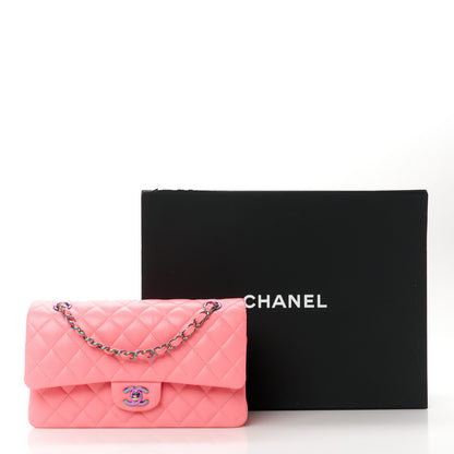 Chanel Caviar Quilted Rainbow Medium Double Flap Coral Pink 13 of 13