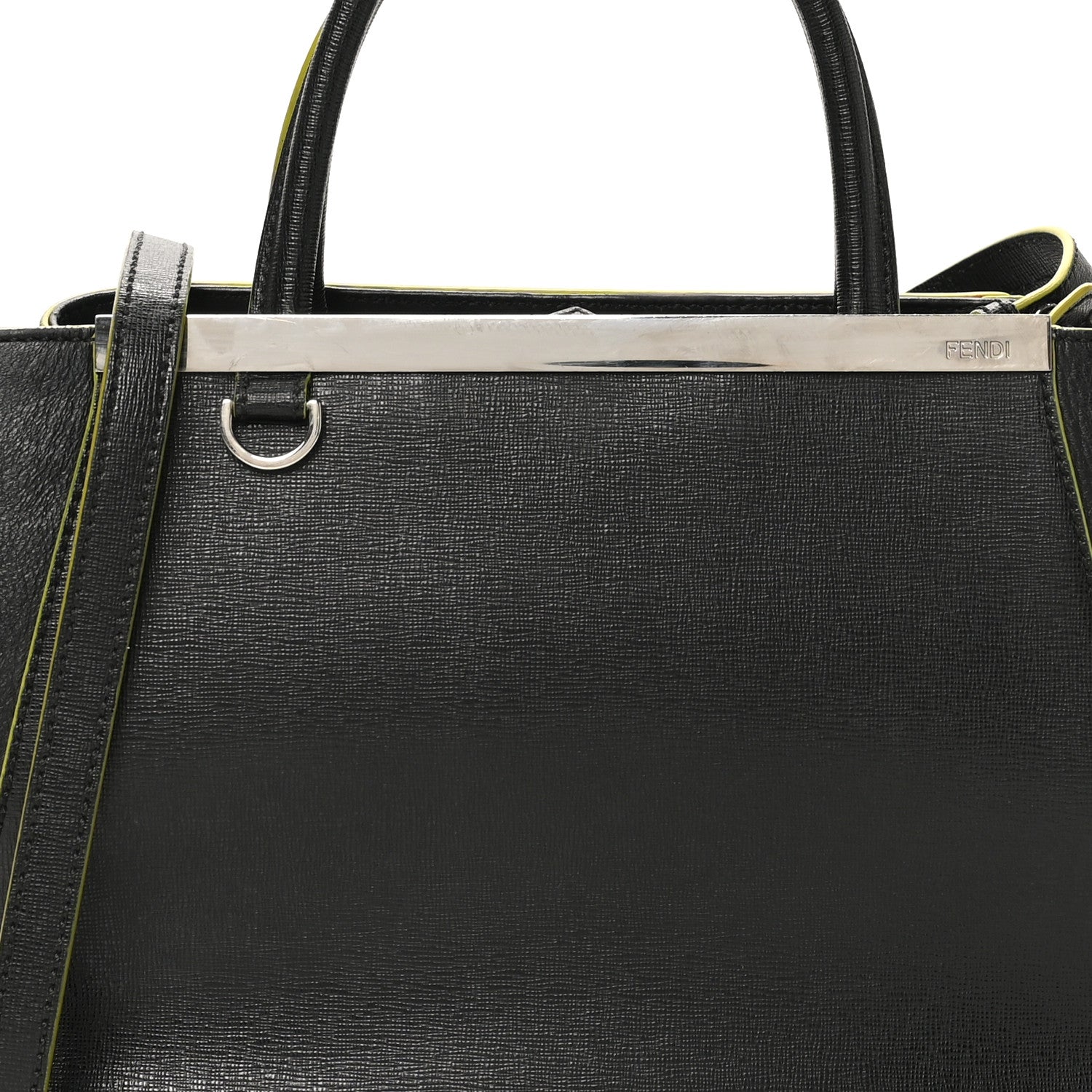 Fendi Vitello Elite Apple Charm Petite 2Jours Tote Black 7 of 9