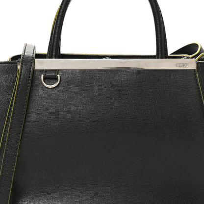 Fendi Vitello Elite Apple Charm Petite 2Jours Tote Black 7 of 9