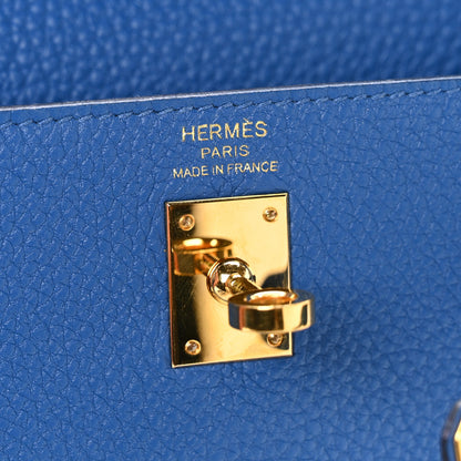 Hermes Togo Kelly Retourne 25 Bleu France 6 of 11