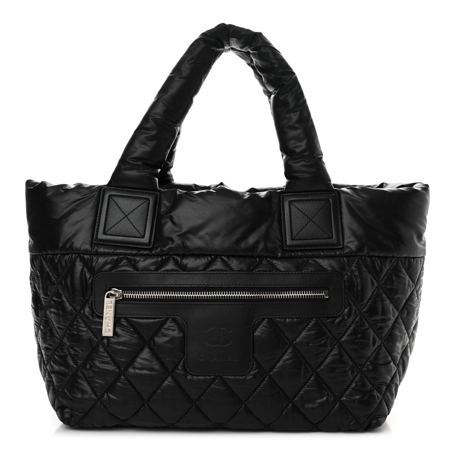 Chanel Nylon Quilted Coco Cocoon Medium Reversible Tote Black Red 1 of 10