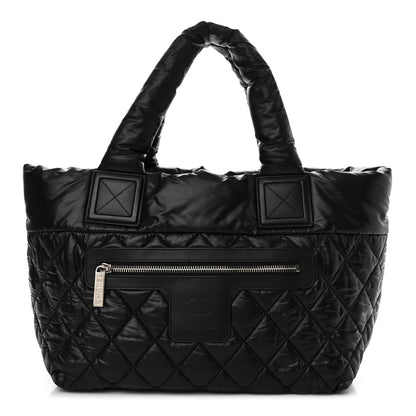 Chanel Nylon Quilted Coco Cocoon Medium Reversible Tote Black Red 1 of 10