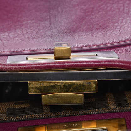 Fendi Goatskin Zucca Medium Peekaboo Iconic Satchel Ciclamino Tobacco Moro 15 of 16