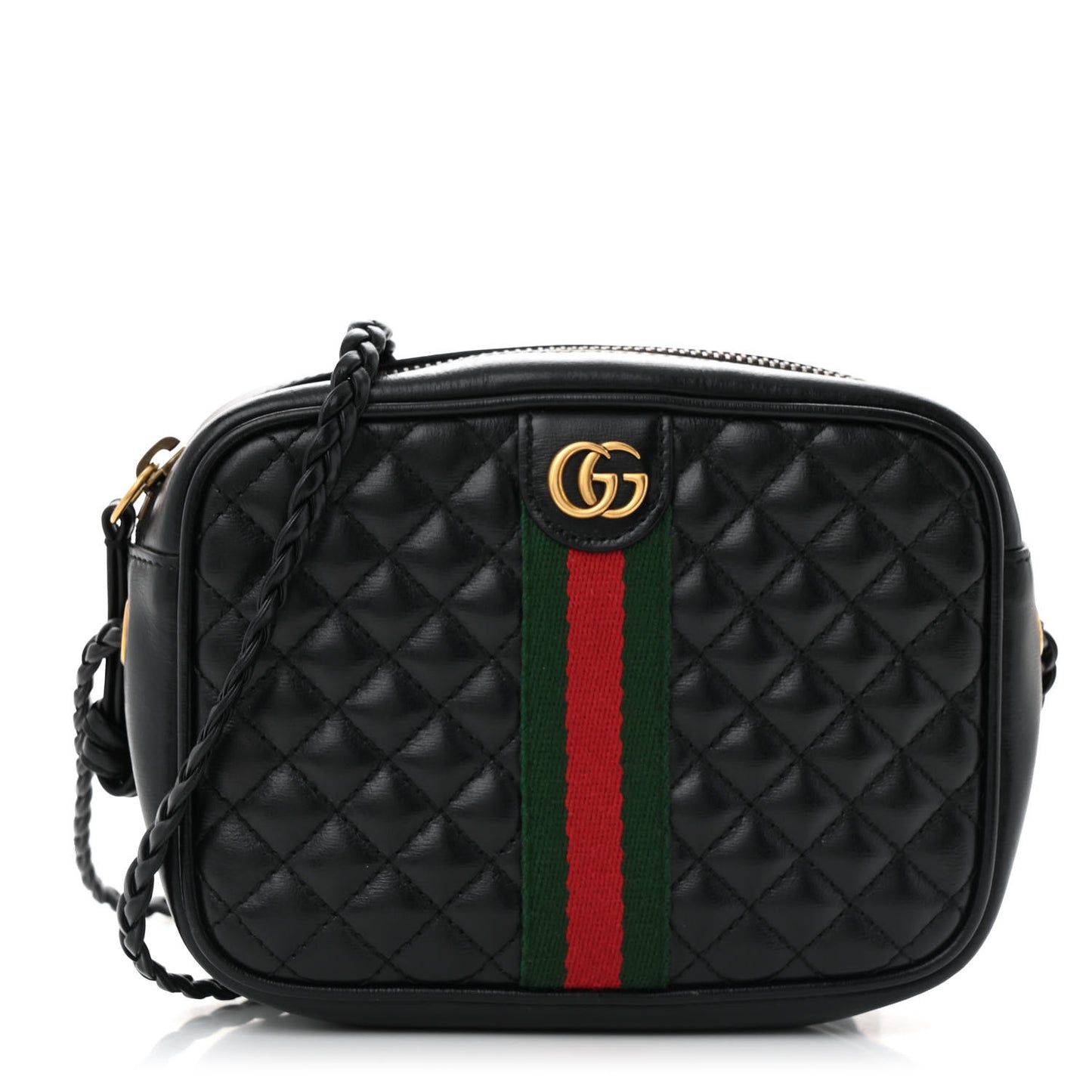 Calfskin Trapuntata Web Mini GG Shoulder Bag Black