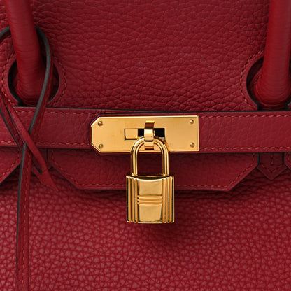 Hermes Taurillon Clemence Birkin 35 Rouge Grenat 8 of 15