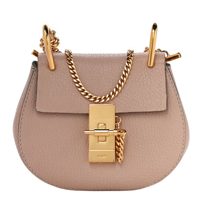 Chloe Grained Lambskin Mini Drew Shoulder Bag Cement Pink 1 of 14