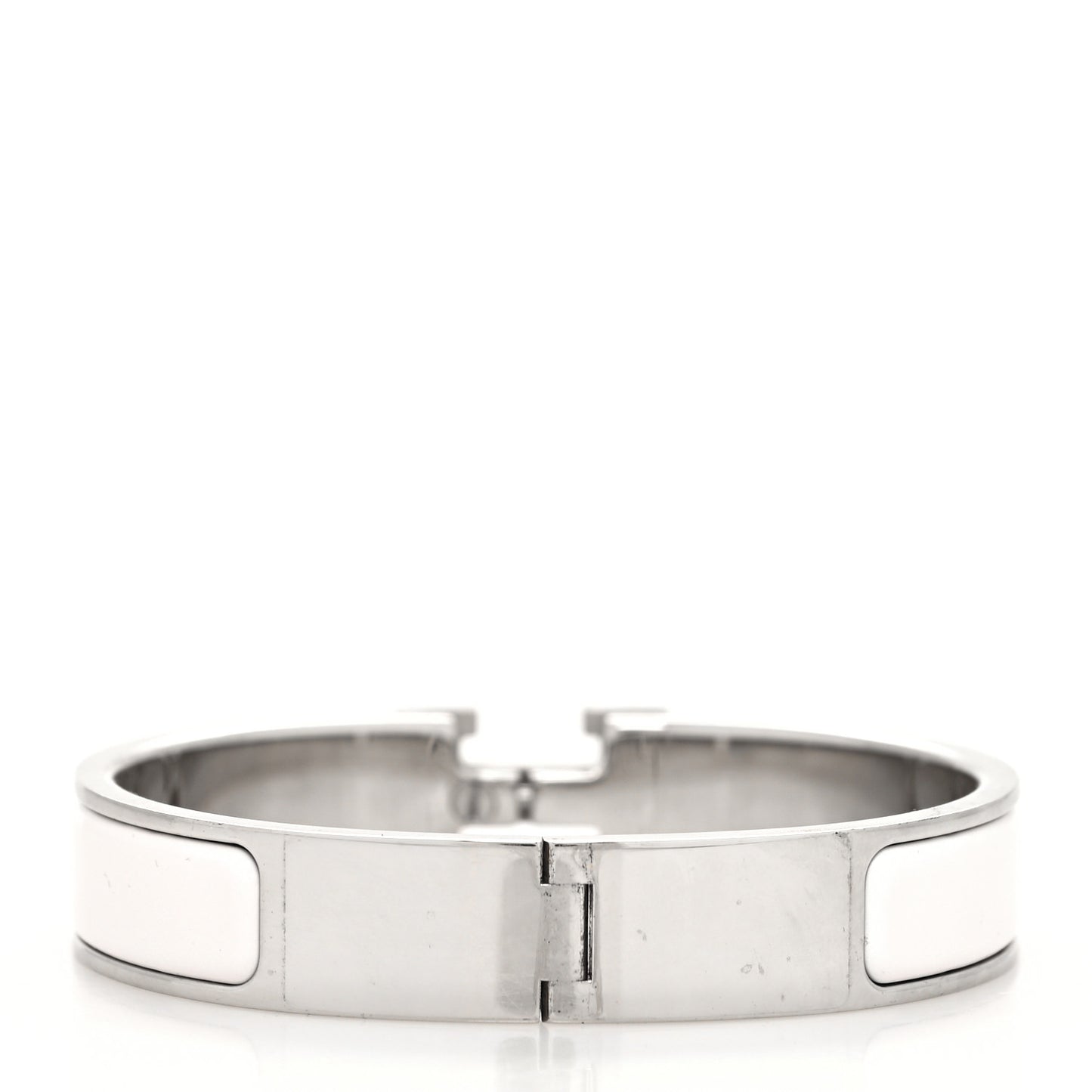 Enamel Narrow Clic Clac H Bracelet PM White