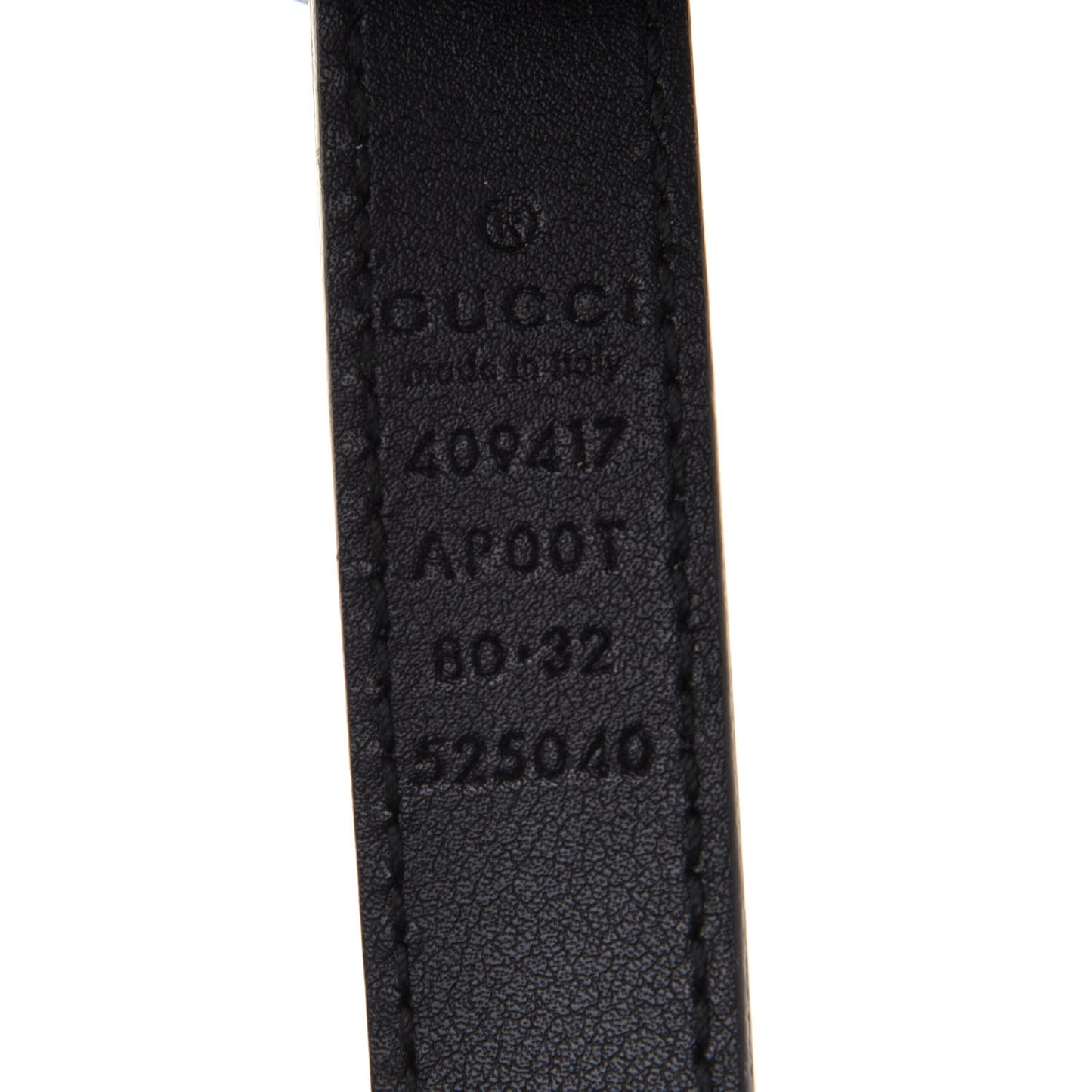 Calfskin Double G 20mm Belt 80 32 Black