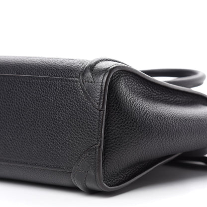 Celine Drummed Calfskin Nano Luggage Black 7 of 13