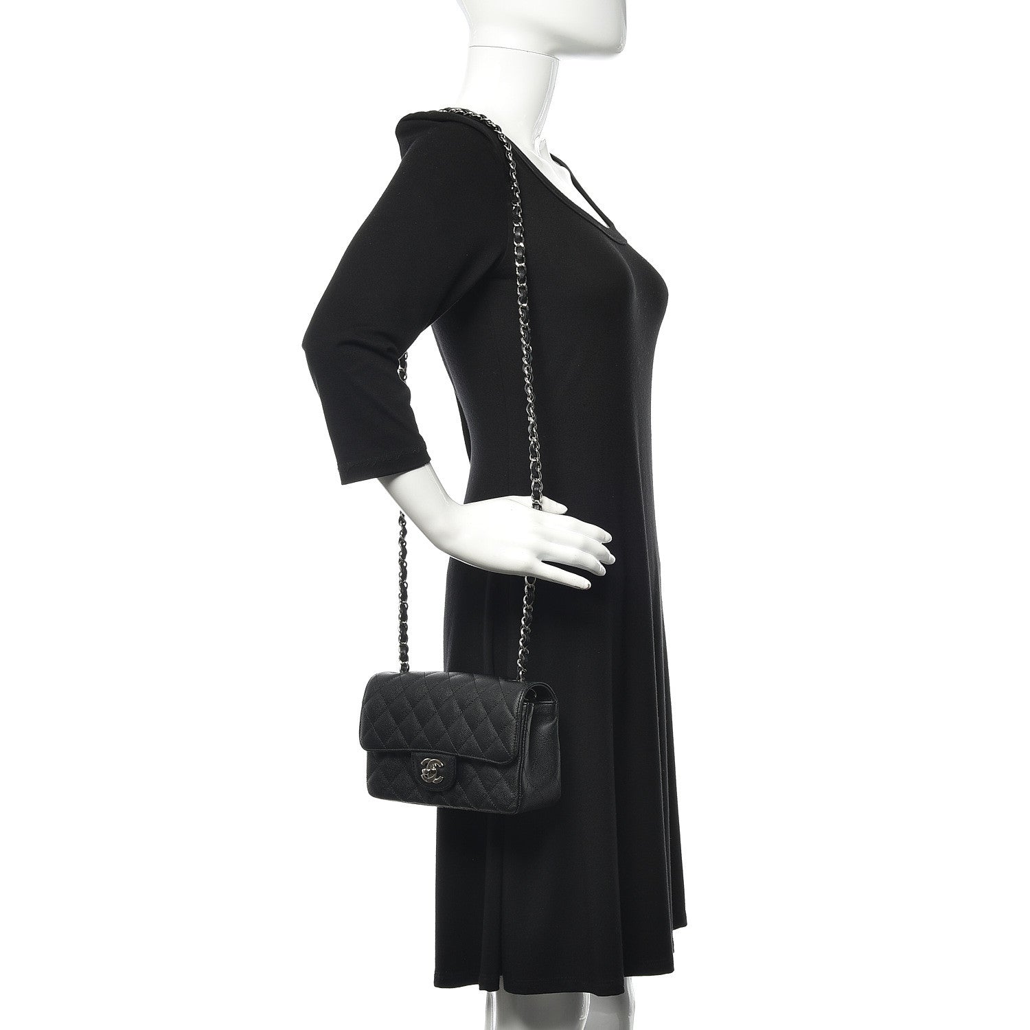 Chanel Caviar Quilted Mini Rectangular Flap Black 2 of 10