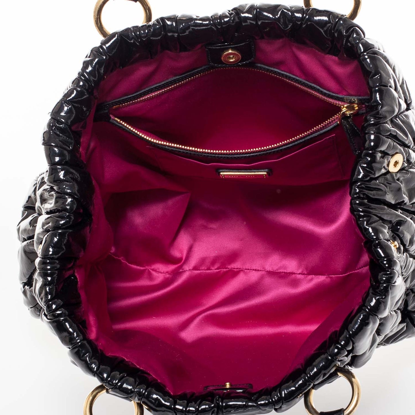 Vinyl Matelasse Tote Black