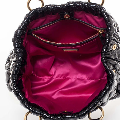 Miu Miu Vinyl Matelasse Tote Black 9 of 10