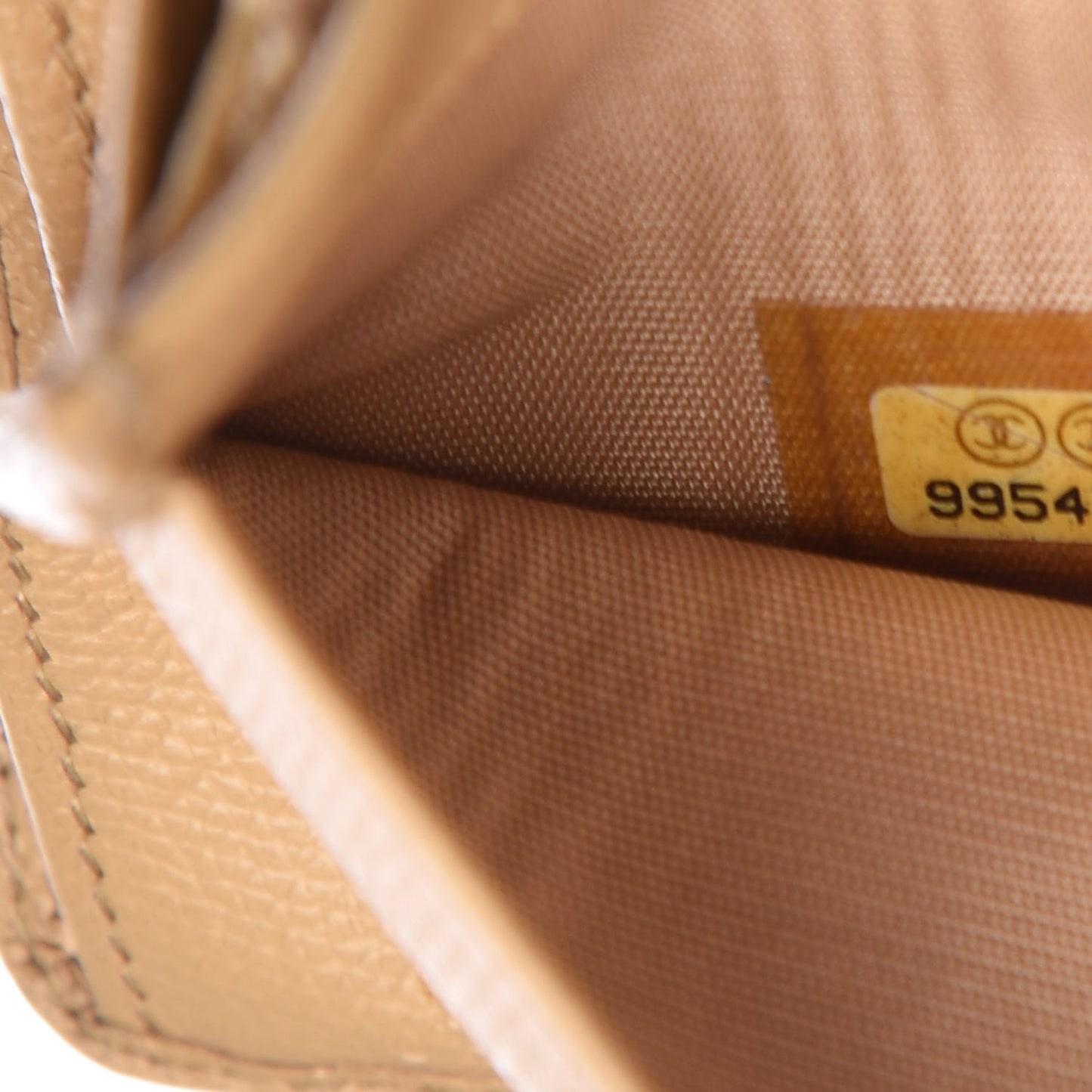 Grained Calfskin CC Wallet Beige