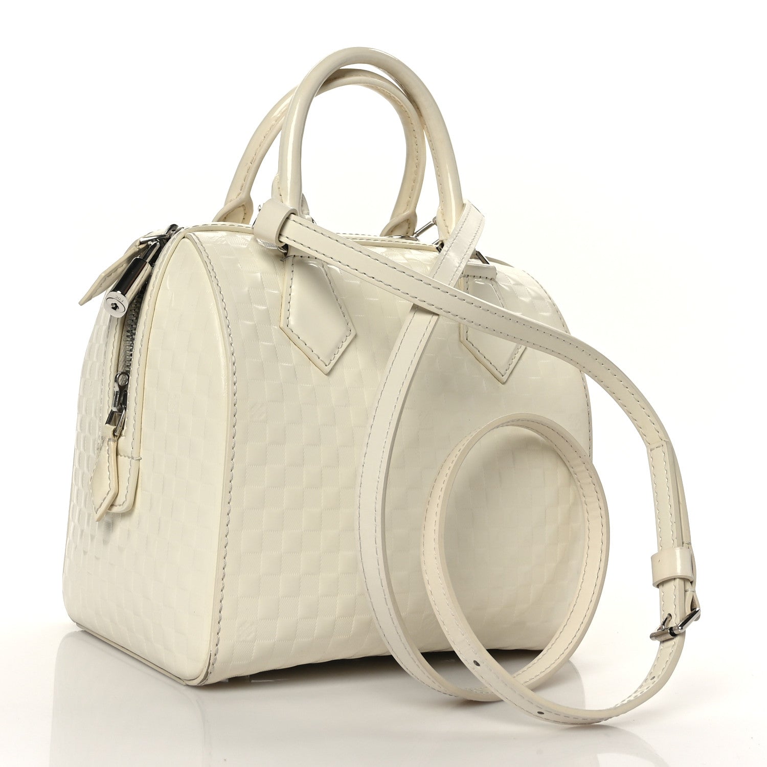 Louis Vuitton Damier Facette Speedy Cube PM Cream 3 of 13