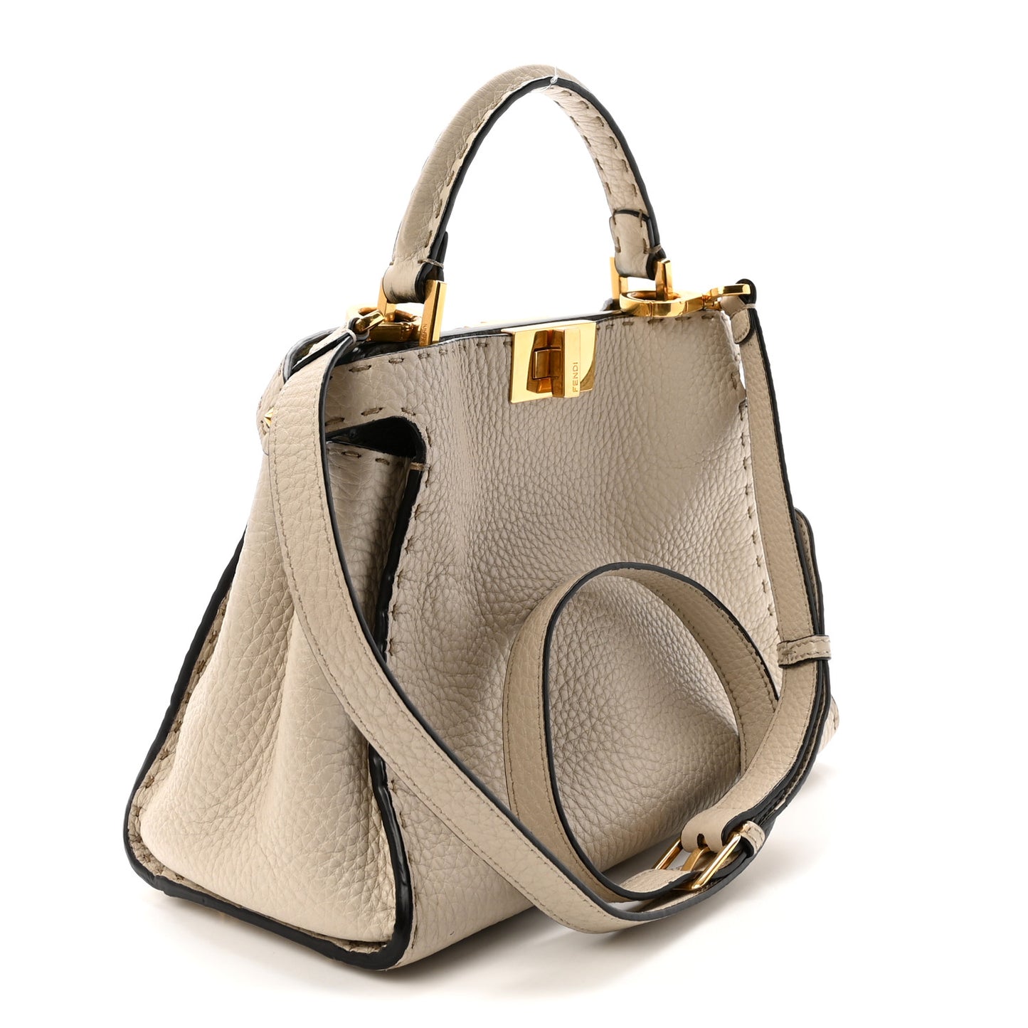 Cuoio Romano Selleria Bi-Color Mini Peekaboo Iconic Satchel Beige Blue