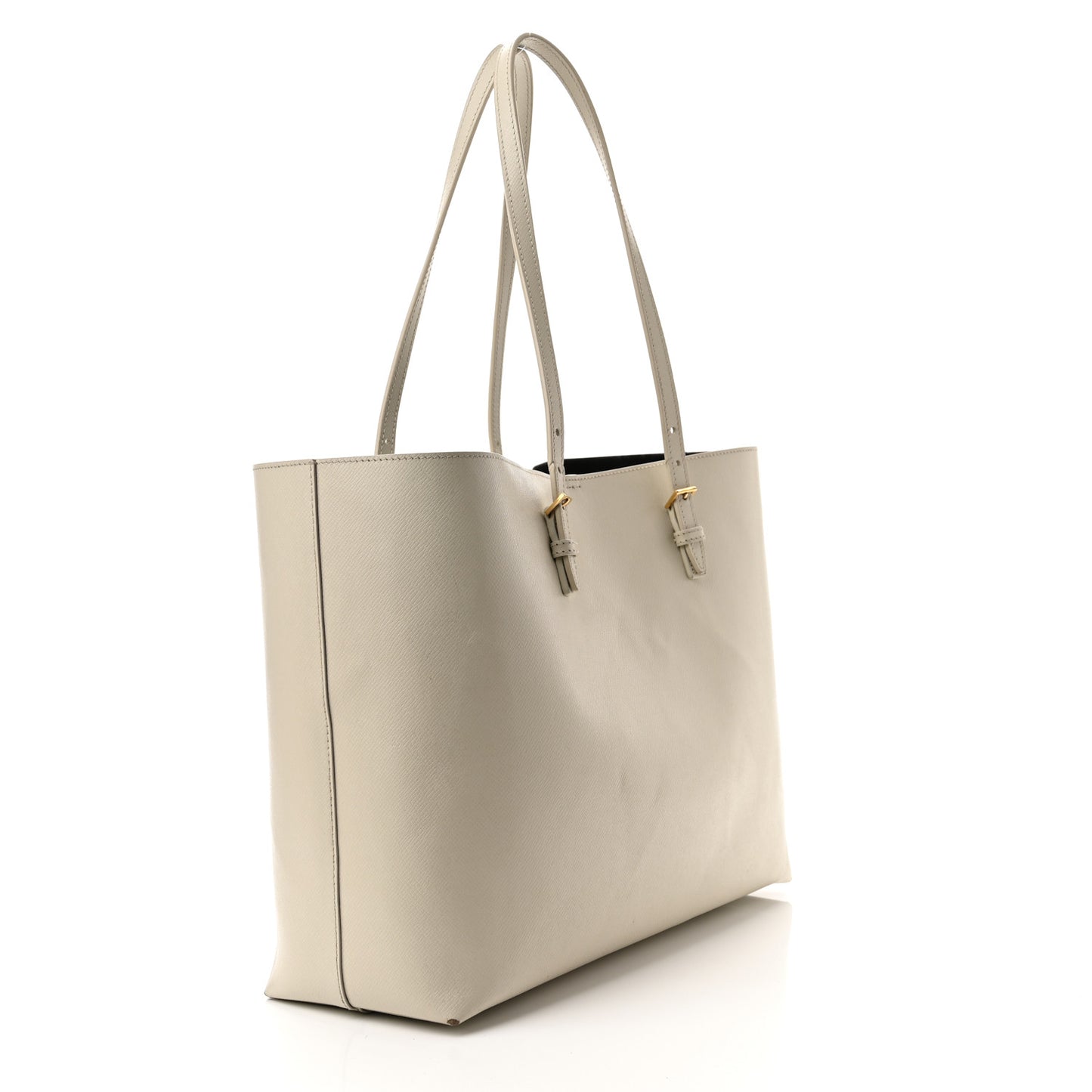 Grained Calfskin Large Shopping Tote Vintage Black