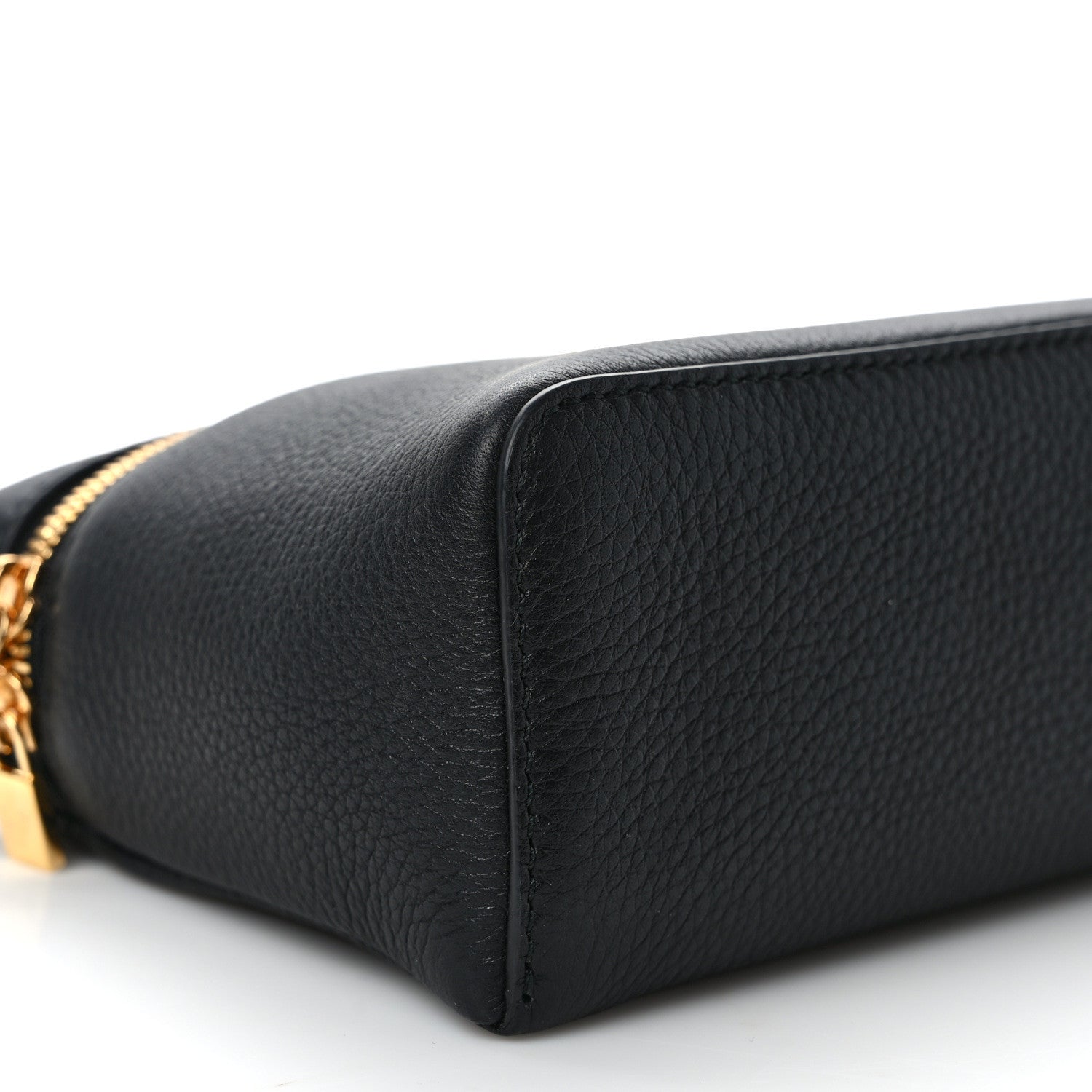 Loro Piana LORO PIANA Grained Calfskin L19 Extra Pocket Pouch Black 7 of 8