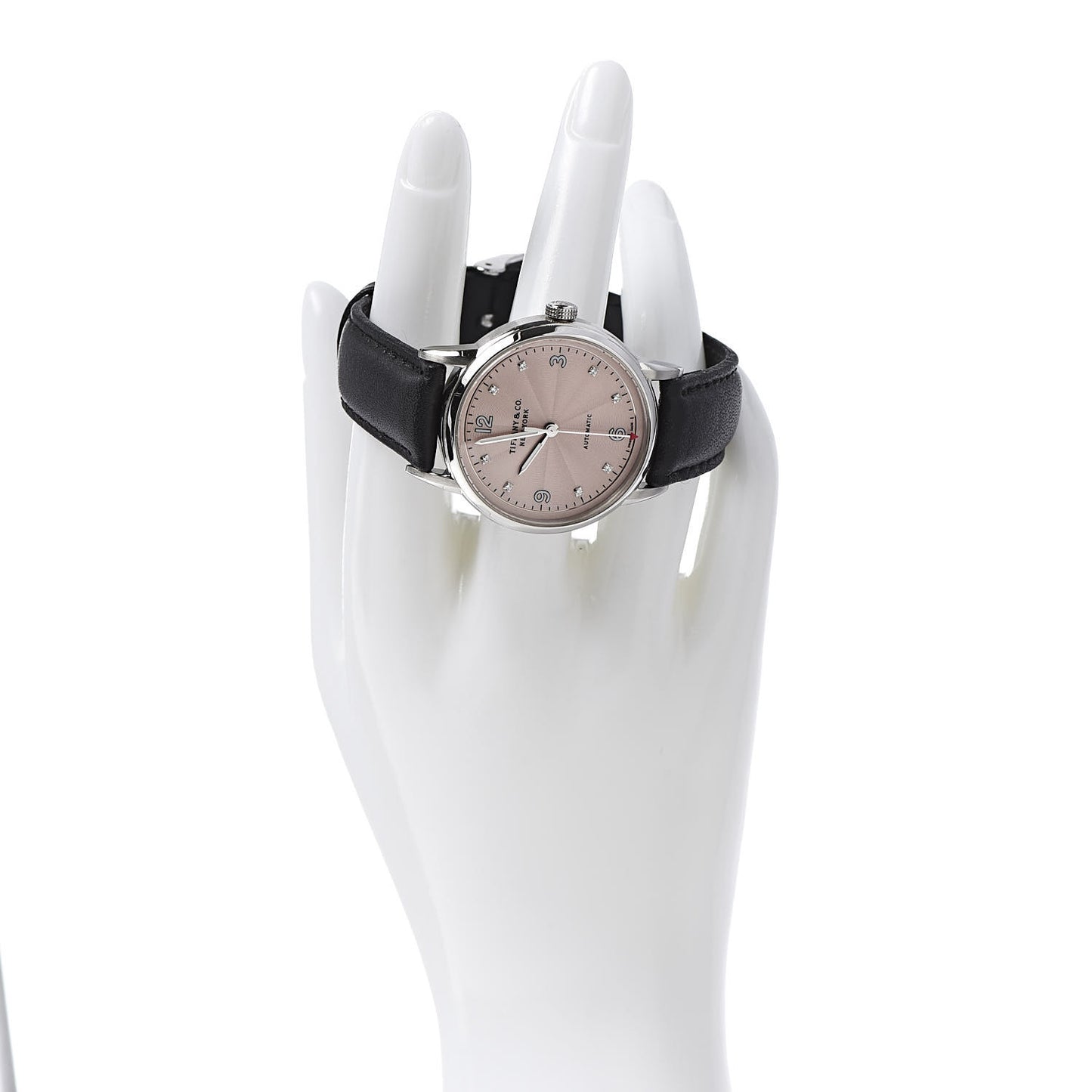 Stainless Steel Calfskin Diamond 34mm CT60 3-Hand Automatic Watch Pink