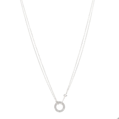 Cartier 18K White Gold 2 Diamond LOVE Necklace 1 of 4