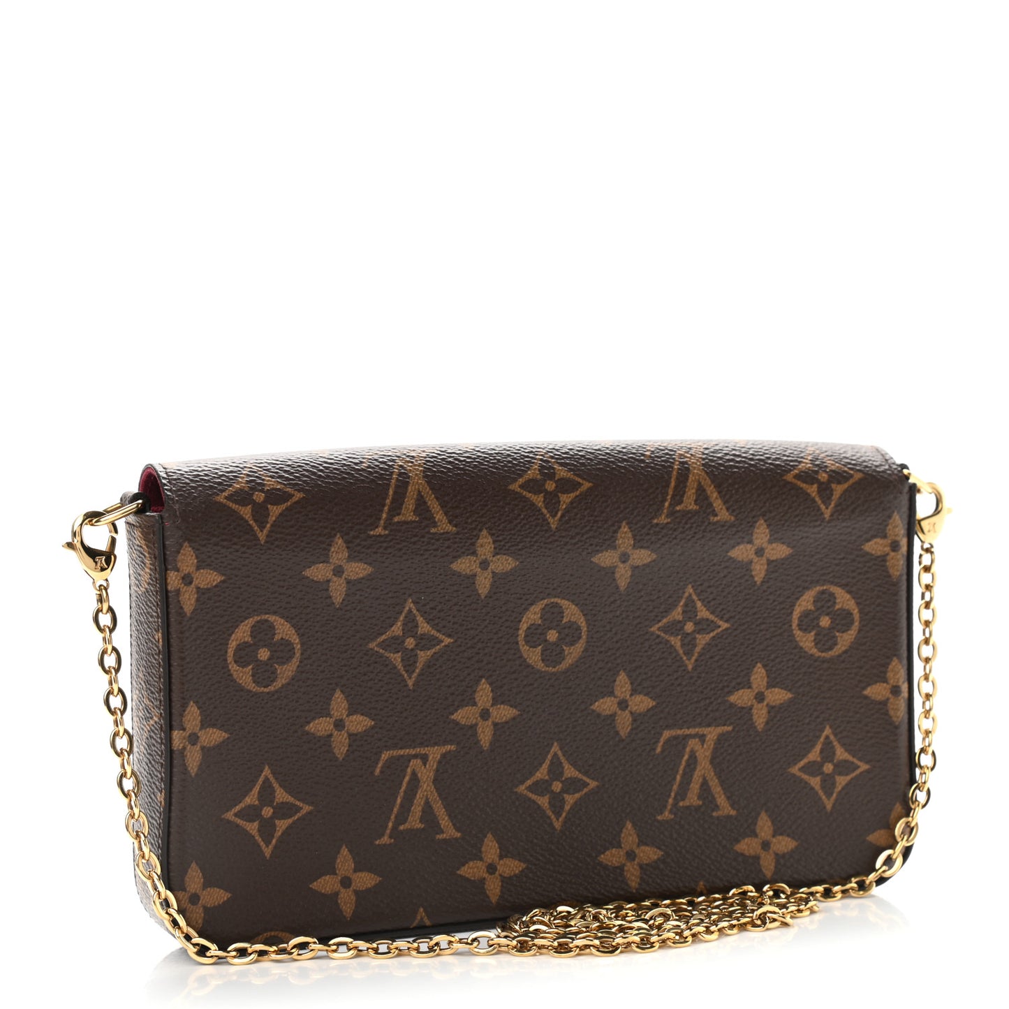 Monogram Pochette Felicie Chain Wallet Fuchsia