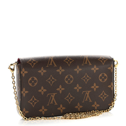 Louis Vuitton Monogram Pochette Felicie Chain Wallet Fuchsia 3 of 10