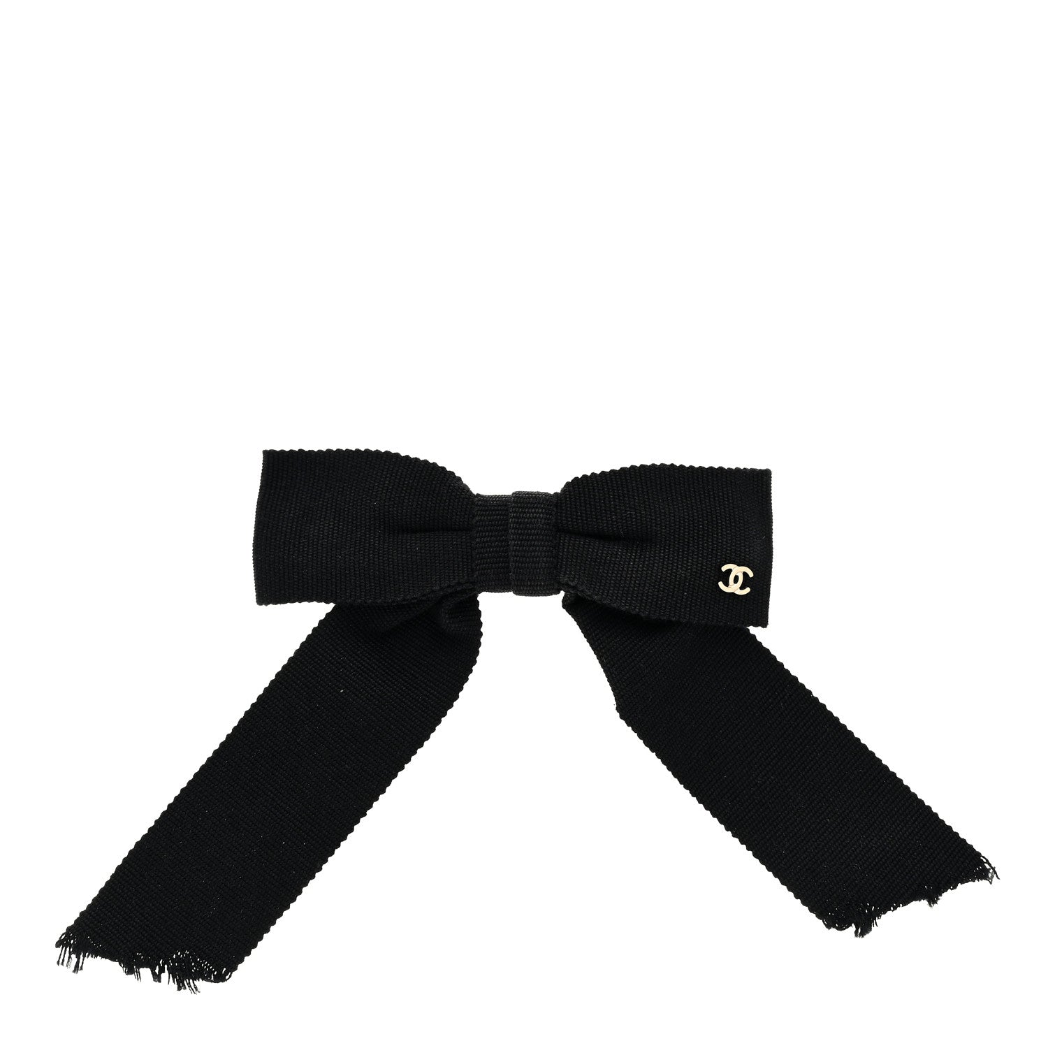 Chanel Canvas Bow CC Hair Clip Black 1 of 3