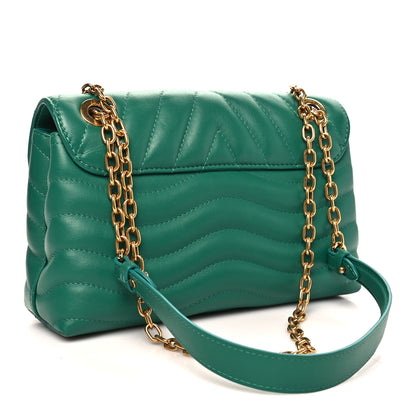 Louis Vuitton Calfskin New Wave Chain Bag MM NM Emerald 3 of 10