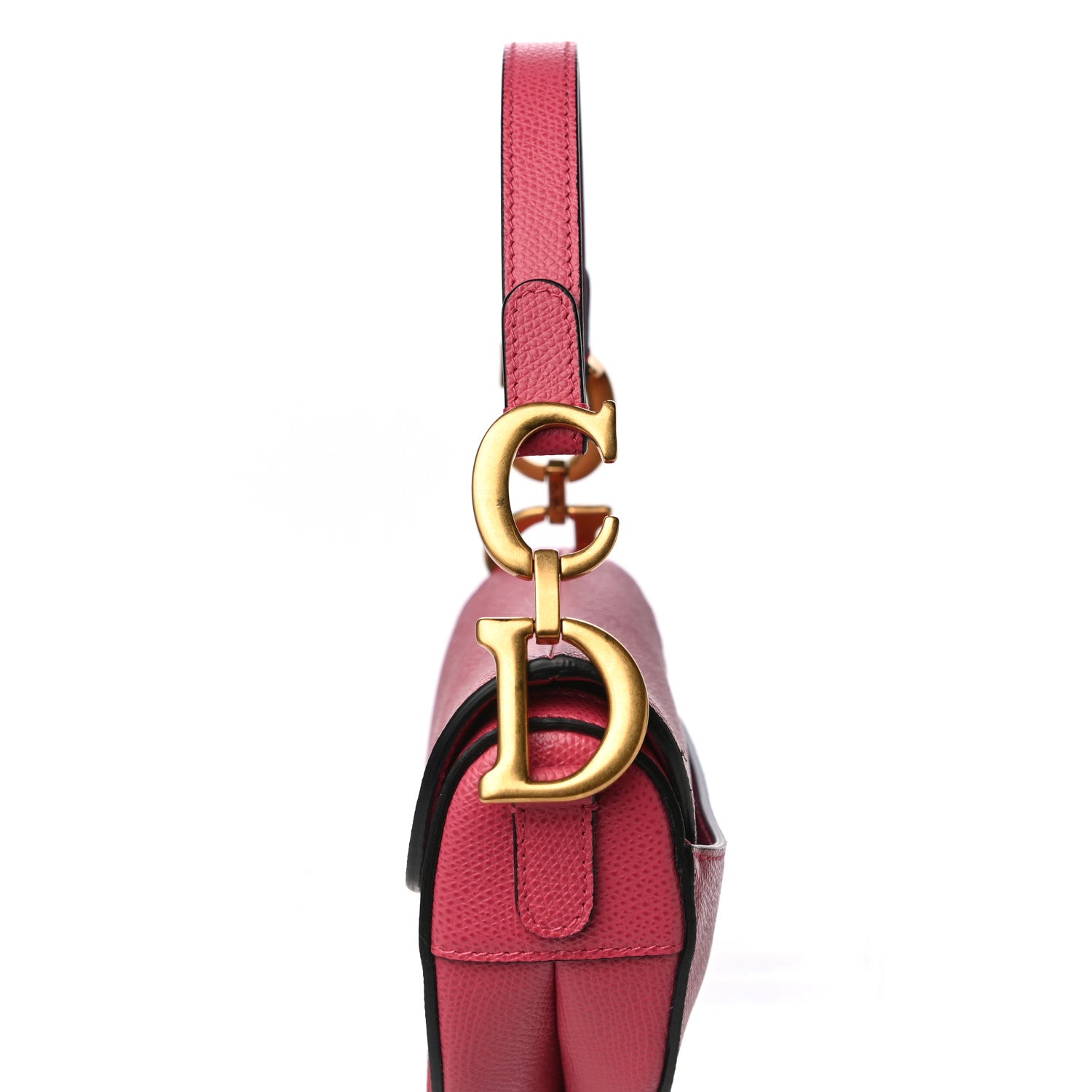 Christian Dior Grained Calfskin Mini Saddle Bag Pink 10 of 13