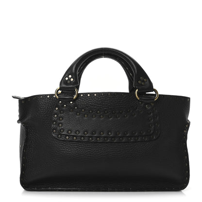 Celine Pebbled Calfskin Studded Boogie Satchel Black 1 of 10
