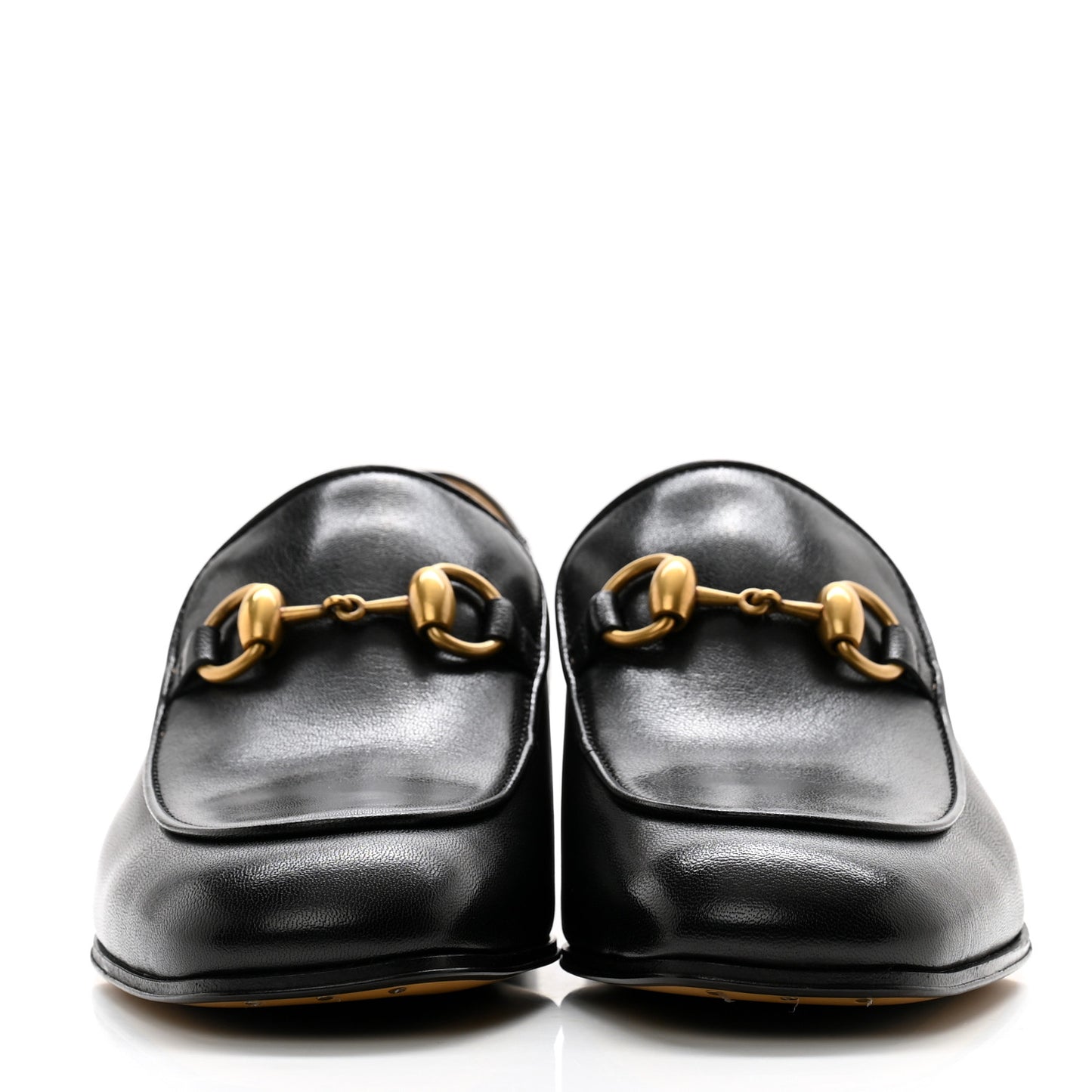 Goatskin Womens Horsebit Mid-Heel Loafers 35 Black