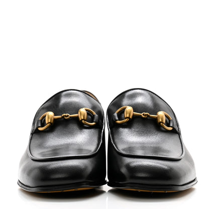 Gucci Goatskin Womens Horsebit Mid-Heel Loafers 35 Black 2 of 12