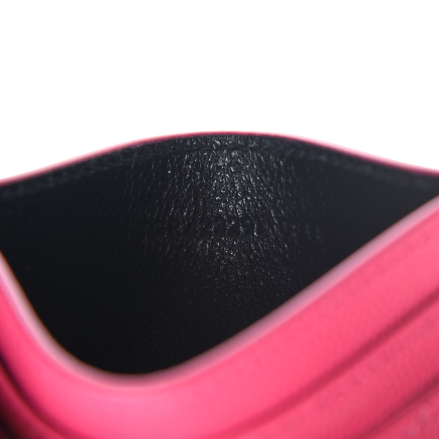 Grain De Poudre Matelasse Chevron Monogram Credit Card Case Fresh Fuxia