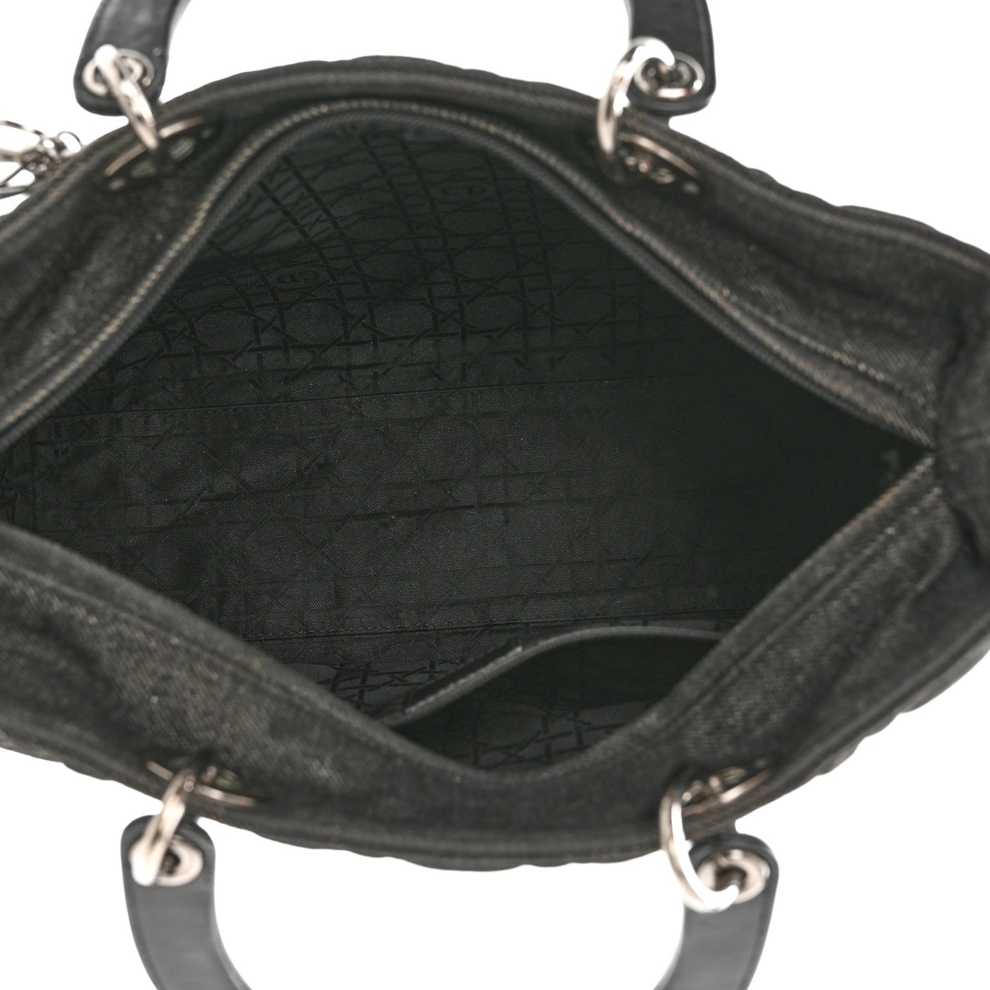 Denim Cannage Large Lady Dior Black