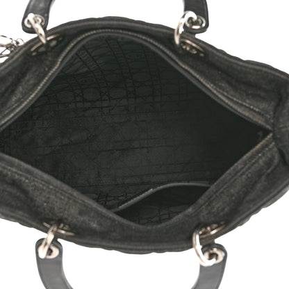 Christian Dior Denim Cannage Large Lady Dior Black 5 of 13
