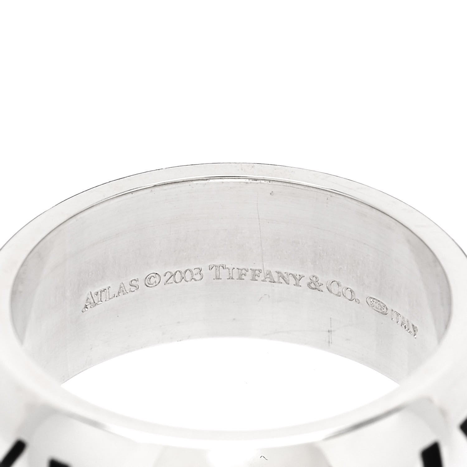 Tiffany Sterling Silver Resin Atlas Band Ring 52 6 Black 4 of 4