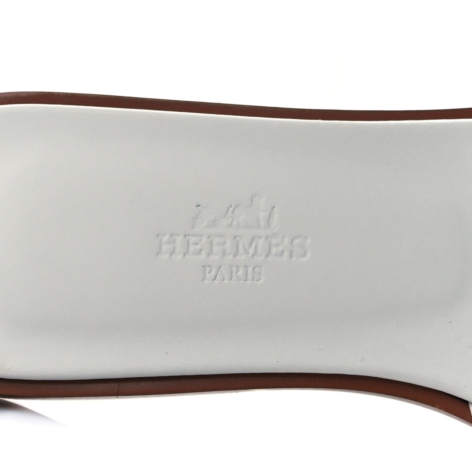 Hermes Box Calfskin Oran Sandals 36 White 7 of 8