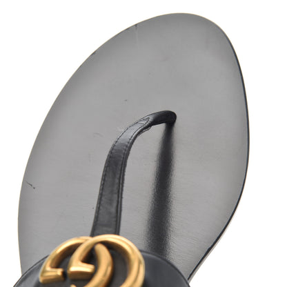 Gucci Calfskin GG Marmont Thong Sandals 38 Black 18 of 25