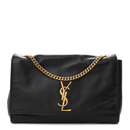 Saint Laurent Smooth Calfskin Suede Medium Reversible Monogram Kate Satchel Black 1 of 15