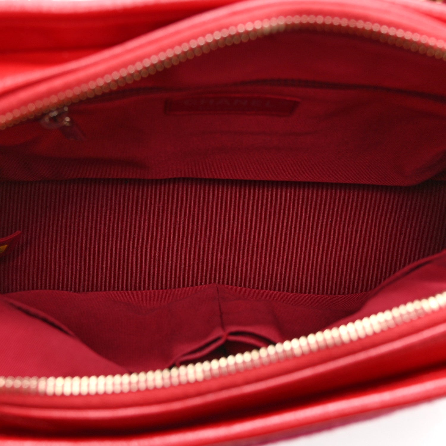 Chanel Wool Calfskin Quilted Medium Gabrielle Hobo Red 5 of 10